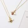 Osemind Bee Necklace for Women 14K Gold Honey Bee Pendant Necklace Enamel Bee Necklace Gold Bee Jewelry Gift for Teen Girls