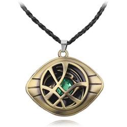 Doctor Strange Necklace - Eye of Agamotto Pendant Necklace with Black Chain Perfect Gifts for Doctor Strange Fans