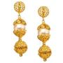 Bindhani Indian Bollywood Jewelry Wedding Bridal Bridesmaid Royal Rajasthani Kundan Long Moti Beads Pearl Mala Rani Haar Gold Plated Multi Layered Necklace Earrings Set Jewellery for Women