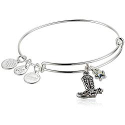 Alex and Ani Cowboy Boot Duo Charm EWB, SS, Shiny Silver