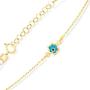 GELIN Evil Eye Charm Chain Bracelet in 14k Solid Gold | Protection Bracelets for Women | Turquoise Handmade Jewelry