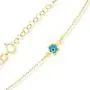GELIN Evil Eye Charm Chain Bracelet in 14k Solid Gold | Protection Bracelets for Women | Turquoise Handmade Jewelry