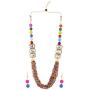 Efulgenz Fashion Chunky Multi Layered Faux Pearl Crystal Statement Necklace Earrings Costume Accessories Jewelry Set