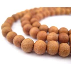 6mm Sandalwood Mala Beads: Fragrant Aromatic Wooden Meditation Beads for Yoga, Jewelry, Necklace, Chanting Genuine Nepal Product The Bead Chest