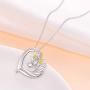 Unicorn Necklace Sterling Silver Forever Love Unicorn in Heart Pendant Necklace for Women Girlfriend Daughter Gift
