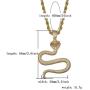 JINAO Hip Hop Iced Out Cobra Snake Animal Lovers Pendant Necklace Micropave Simulated Diamond Jewelry with Solid Back