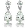 Sterling Silver Genuine, Created or Simulated Gemstone Teardrop Dangle Earrings