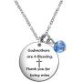 De&ai Godmother Appreciation Jewelry, Necklace for Godmother Birthday Mothers Day Christening Necklace