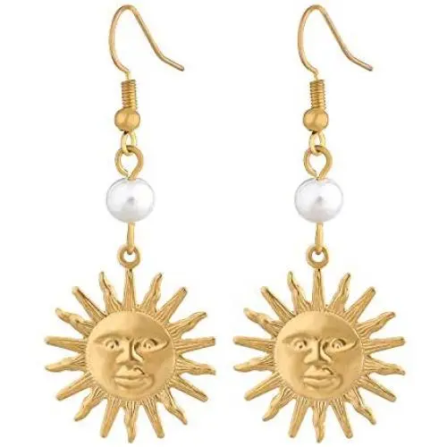 PLTGOOD Fashion Small Hoop Huggie Earrings for Women Girls - 18K Gold Plated Sparkling CZ Lightning/Shell/Heart Dangle Drop Earrings