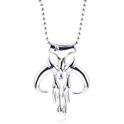 Mandaxxxx Skull Necklace Pendant for SW 9 Cosplay in Alloy Zinc Color Silver Accessory Costume Halloween Carnival Gifts Christmas
