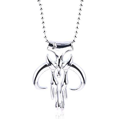 Mandaxxxx Skull Necklace Pendant for SW 9 Cosplay in Alloy Zinc Color Silver Accessory Costume Halloween Carnival Gifts Christmas