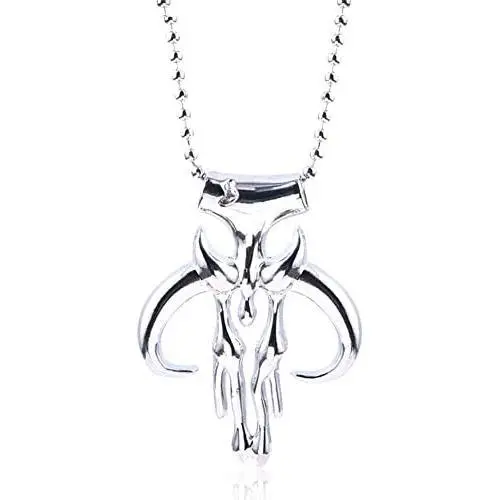 Mandaxxxx Skull Necklace Pendant for SW 9 Cosplay in Alloy Zinc Color Silver Accessory Costume Halloween Carnival Gifts Christmas