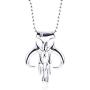 Mandaxxxx Skull Necklace Pendant for SW 9 Cosplay in Alloy Zinc Color Silver Accessory Costume Halloween Carnival Gifts Christmas