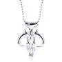 Mandaxxxx Skull Necklace Pendant for SW 9 Cosplay in Alloy Zinc Color Silver Accessory Costume Halloween Carnival Gifts Christmas