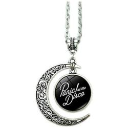 Panic! at The Disco Band Logo Moon Pendant Necklace, Earrings, Bracelet, Charms Gift (A)