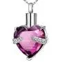 XIUDA Birthstone Crystal Urn Necklace Heart Memorial Keepsake Pendant Ash Holder Cremation Jewelry for Ashes XIUDA Birthstone Crystal Urn Necklace Heart Memorial Keepsake Pendant Ash Holder Cremation Jewelry for Ashes