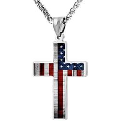 CTWUVS ADPR American Flag Patriotic Cross Pendant Necklace Religious Jewelry for Men