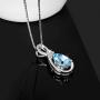 AOBOCO Sterling Silver Infinity Teardrop Necklace Embellished with Crystals from Austria, Classic Christmas Anniversary Birthday Wedding Gifts Ideas for Her, Fine Jewelry Gifts for Women