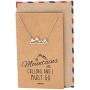 Quan Jewelry Mountain Pendant Necklace for Men and Women, Adventure and Outdoor Lovers, Mountains Jewelry Gift with Greeting Card