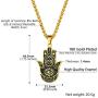 PROSTEEL Vintage Hamsa Hand of Fatima Evil Eye Necklace, Good Luck Success Amulet Jewelry, Stainless Steel Necklace for Men Women, Come Gift Box