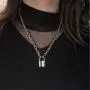 Molike Stainless Steel Simple Personality Punk Love Lock Pendant Necklace for Men Women, Fashion Jewelry Gift Molike Stainless Steel Simple Personality Punk Love Lock Pendant Necklace for Men Women, Fashion Jewelry Gift