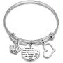 AKTAP Inspirational Bracelets Divorce Gifts Now is The Time to Straighten Your Own Crown and Move Forward Like The Queen You are Cheer Up Gifts for Women Feminist Jewelry