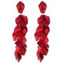 SMALLLOVE Acrylic Petal Dangle Drop Earrings for Women Girls Fashion Long Rose Flower Hanging Resin Floral Statement Earring Jewellery Gifts