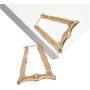 4 Pairs Bamboo Hoop Earrings Set Large Heart Square Geometric Earrings Oversized Gold Hollow Out Bamboo Drop Earrings Set Hip-Pop Jewelry Set Party Costume Accessory for Women Girls