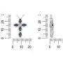 Pipa Bella 925 Sterling Silver Rose Gold Plated Modulated Cross Pendant with Treated Blue and Natural Diamonds. Pendant Necklaces for Women Girls 1/20cttw (IJ - I2 I3)
