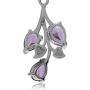 Silvershake 2.28ct. Natural Amethyst 925 Sterling Silver Leaf Pendant