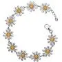 Paul Wright 925 Sterling Silver Daisy Bracelet, 10 Daisies with 18K Gold Plated Centres, 7” Plus 1” Extender Paul Wright 925 Sterling Silver Daisy Bracelet, 10 Daisies with 18K Gold Plated Centres, 7” Plus 1” Extender