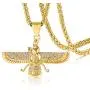 PJ Jewelry Mens Farvahar Ahura Mazda Zoroastrian Persian Achaemenian Pendant Stainless Steel Iran Symbol Gift