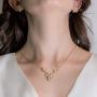 Ortiz espinosa Set of Necklace and Earrings for Women with Swarovski Crystal, 14k Gold Plated and Rhodium, Elegant, Shiny, Hypoallergenic, Jewelry for mom, Friends, Partner or Yourself