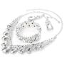 ORAZIO Rhinestone Wedding Necklace and Earrings Jewelry Sets for Women with Bridal Bracelet Necklace Set Bridesmaid Jewelry