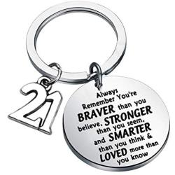 FUSTMW Happy Birthday Keychain Gift 13th 15th 16th 18th 21st 30th 40th 50th Charms Key Ring Best Friends Family Jewelry