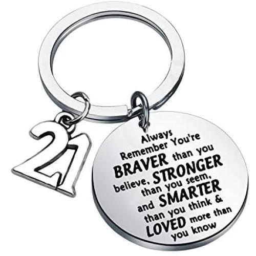 FUSTMW Happy Birthday Keychain Gift 13th 15th 16th 18th 21st 30th 40th 50th Charms Key Ring Best Friends Family Jewelry