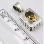 SilverStarJewel Citrine Old Style Pendant 1'' Bijoux 925 Solid Silver