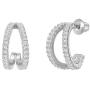 PAVOI 14K Gold Plated Sterling Silver Split Hoop Huggie Earrings in Rose Gold, White Gold and Yellow Gold