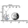Ladytree S925 Sterling Silver Angel Baby Fairy Moon Jewelry Pendant Necklace for Women Princess Gifts,18 inches