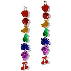 DAMLENG Unique Handmade Lightweight Acrylic Fruits Dangle Drop Earrings Cute Long Tassel Apple Banana Cherry Earrings for Women Girls Statement Jewelry Gifts