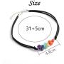 7 Chakra Gemstone Choker Energy Healing Crystal Necklace Handmade Multilayer Bracelet for Women Girls