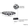 MPRAINBOW Free Engraving Stainless Steel Braided Soccer Football Genuine Leather Bracelets for Men Women