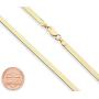 Miabella 18K Gold Over Sterling Silver Italian Solid 3.5mm Flexible Flat Herringbone Chain Necklace for Women Men 16, 18, 20, 22, 24, 26, 30 Inch Made in Italy