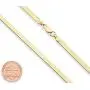 Miabella 18K Gold Over Sterling Silver Italian Solid 3.5mm Flexible Flat Herringbone Chain Necklace for Women Men 16, 18, 20, 22, 24, 26, 30 Inch Made in Italy