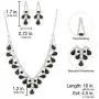 SP Sophia Collection Fancy Bridal Jewelry Teardrop Necklace with Halo Stud Post Dangle Earrings Set