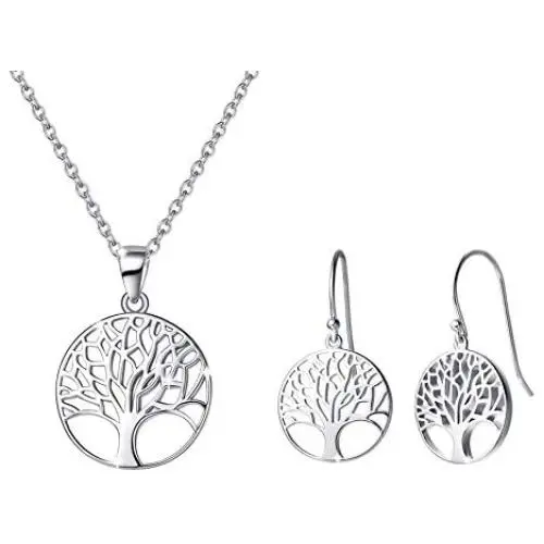 Agvana Sterling Silver Tree of Life Necklace Earrings Jewelry Set Gifts for Women Girls Agvana Sterling Silver Tree of Life Necklace Earrings Jewelry Set Gifts for Women Girls