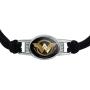 GRAPHICS & MORE Wonder Woman Movie Golden Lasso Logo Novelty Suede Leather Metal Bracelet