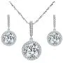 EVER FAITH 925 Sterling Silver CZ Gorgeous Round Cut Wedding Pendant Necklace Earrings Set EVER FAITH 925 Sterling Silver CZ Gorgeous Round Cut Wedding Pendant Necklace Earrings Set