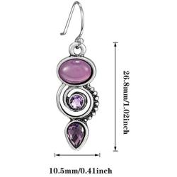 Junxin Vintage Drop Dangle Earrings for Women Girls, Small Teardrop Moonstone Earrings Dangling, Silver Dangle Hypoallergenic Earrings Mother’s Day Gift with Box