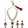 MUCH-MORE Unique Crystal Stone & Kundan CZ Stone Indian Bollywood Traditional Necklace Set for Women